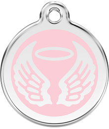Pet ID Tag Red Dingo Angel Wings Pink