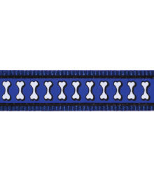 Multi Dog Lead 25 mm x 2 m – Refl. Bones Dark Blue