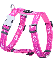 Dog Harness 15 mm x 36-54 cm - Peace Dark Pink