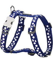 Dog Harness 25 mm x 56-80 cm - White Spots on Navy