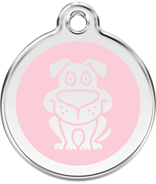 Pet ID Tag Red Dingo Dog Pink