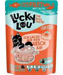 Lucky Lou Extra Food Tuna Fillet & Salmon in Broth 70 g