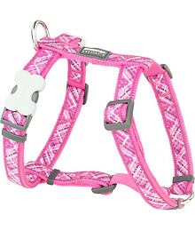 Red Dingo Classic Dog Harness – Flanno Hot Pink – 25 mm x 71-113 cm