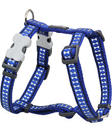 Dog Harness 15 mm x 36-54 cm– Refl.Bones Dark Blue