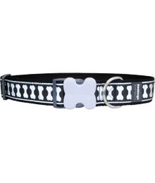 Dog Collar 40 mm x 50-80 cm – Refl. Bones Black