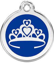 Pet ID Tag Red Dingo Crown Navy