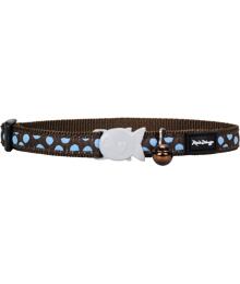 Cat Collar 12 mm x 20-32 cm – Blue Spots on Brown