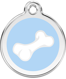 Pet ID Tag Red Dingo Comic Bone Light Blue
