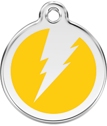 Pet ID Tag Red Dingo Flash Yellow