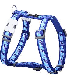 Dog Harness 12 mm x 30-44 cm - Waves Dark Blue