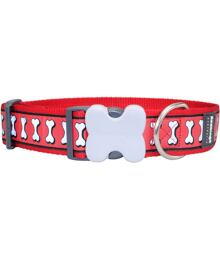 Dog Collar 40 mm x 37-55 cm – Refl. Bones Red