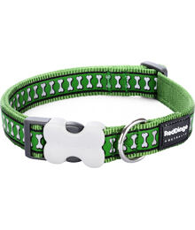 Dog Collar 12 mm x 20-32 cm – Reflect. Bones Green