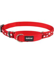 Martingale Dog Collar 25 mm - White Spots on Red