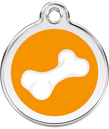 Pet ID Tag Red Dingo Comic Bone Orange
