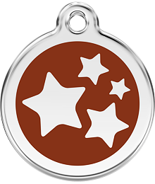 Pet ID Tag Red Dingo Star Brown