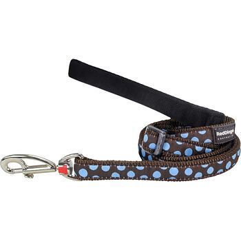 Dog Lead 20 mm x 1,8 m - Blue Spots in Brown