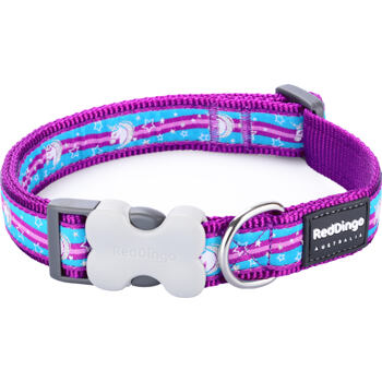 Dog Collar 20 mm x 30-47 cm - Unicorn Purple