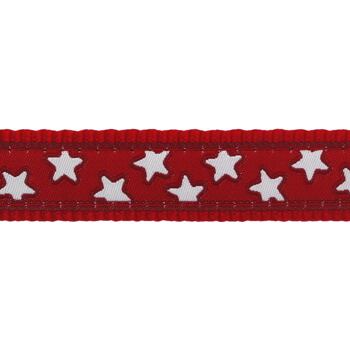 Dog harness 20 mm x 45-66 cm - Stars White on Red