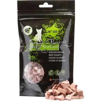 PACKAGE 6 pacs - Catz finefood Purrrrly N ° 105 - dried beef hearts, 100% meat