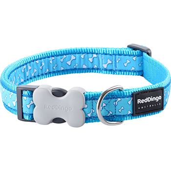 Red Dingo obojek – Flying Bones Turquoise – 20 mm x 30-47 cm