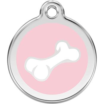 Pet ID Tag Red Dingo Comic Bone Pink