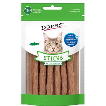 PACK 10 pcs – Dokas Sticks with salmon fillet for cats 30 g