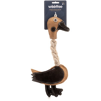 Wooffee Leather Duck with Rope