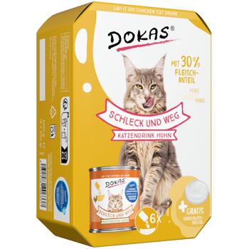 Dokas Lap it up! chicken and coconut water cat drink 6 x 100 g
