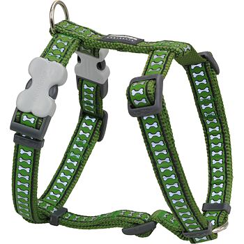 Dog Harness 25 mm x 56-80cm – Refl. Bones Green