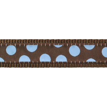 Dog Lead 20 mm x 1,8 m - Blue Spots in Brown