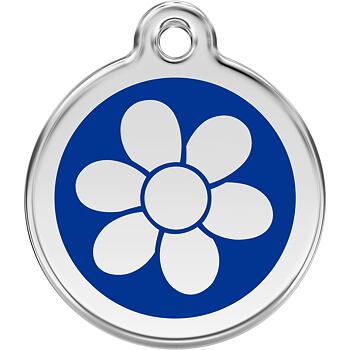 Pet ID Tag Red Dingo Flower Navy