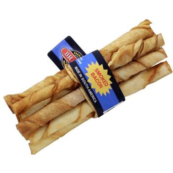 PACK 30 pcs - Flavoured Twisted Sticks Bacon 10 pcs - 14 cm