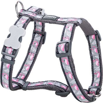 Dog harness 15 mm x 56-80 cm - Flamingo Grey