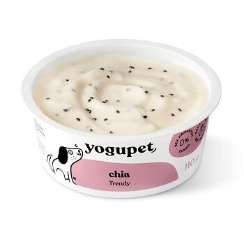 Pasterizovaný jogurt s chia semínky, který psa zasytí, poskytne mu extra dávku energie, blahodárně působí na jeho zažívání a pomůže doplnit tekutiny. Zdravé mlsání pro psy všech věkových kategorií a velikostí.