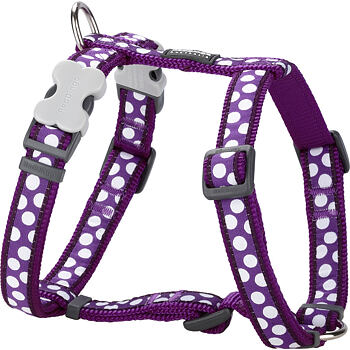 Dog Harness 20 mm x 45-66 cm-White Spots on Purple