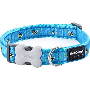 Dog Collar 20 mm x 30-47 cm – Bumble Bee Turquoise