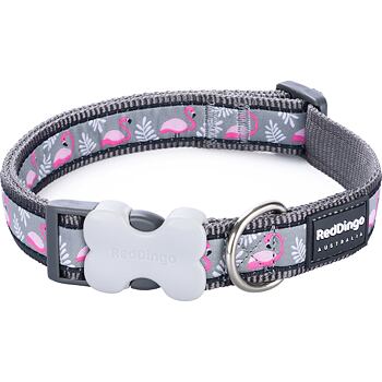 Dog Collar 12 mm x 20-32 cm – Flamingo Cool Grey