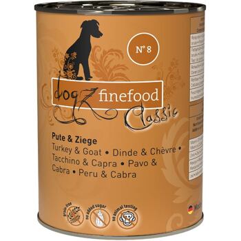 PACK 6 pcs - Dogz Finefood No.8 – Turkey and goat 400 g