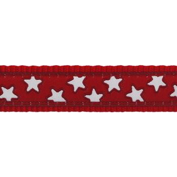 Multipurpose Dog Lead 15 mm x 2 m- Stars White on Red