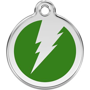 Pet ID Tag Red Dingo Flash Green
