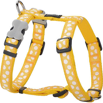 Dog Harness 20 mm x 45-66 cm-White Spots on Yellow