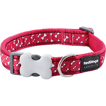 Red Dingo obojek – Flying Bones Red – 20 mm x 30-47 cm