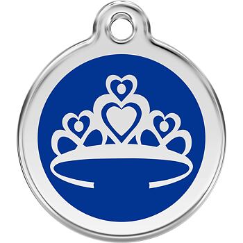 Pet ID Tag Red Dingo Crown Navy