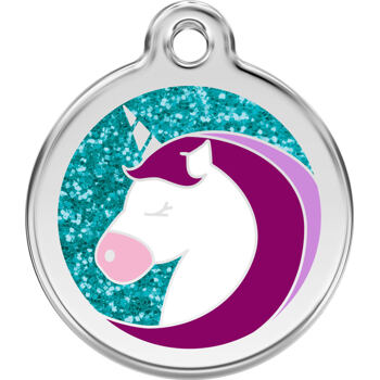 Pet ID Tag - Glitter - Unicorn Purple