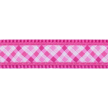obojek Red Dingo Gingham Hot Pink