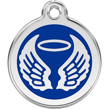 Pet ID Tag Red Dingo Angel Wings Navy