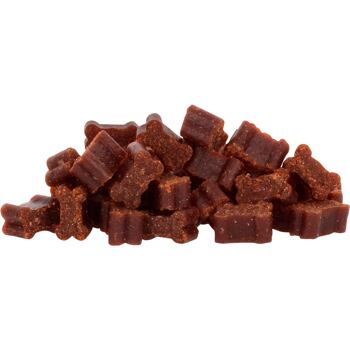 Poloměkké mini kostičky pro psy s vysokým podílem masa. Ideální při výcviku nebo jako chutná odměna i pro malá plemena. Můžete objednávat po 1 kuse. Obchodní balení 12 ks.