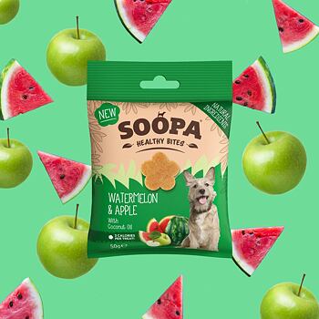 Veganské kousky s melounem, jablkem a kokosovým olejem. 100% přírodní pamlsky, vhodné i pro psy s citlivým zažíváním. Vejdou se do každé kapsy a jsou Ideální nejen na trénink.