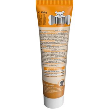 Lahodný a praktický pamlsek pro psy ve formě sladové pasty s extra dávkou vitamínů. Chutná a zdravá odměna, ideální nejen na trénink, do plnících hraček a na lízací podložky.