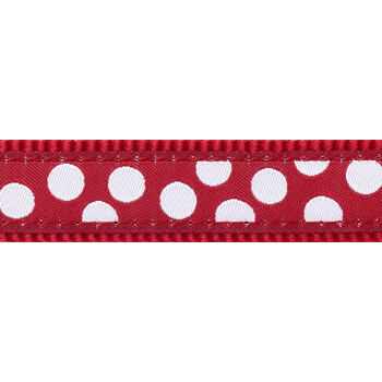 Dog Harness 12 mm x 30-44 cm - White Spots on Red